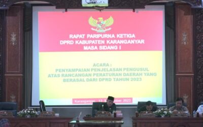 Penyampaian Penjelasan Pengusul atas Rancangan Peraturan Daerah yang Berasal dai DPRD Tahun 2023