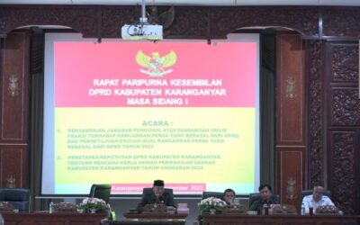 Penetapan Keputusan Dewan Perwakilan Rakyat Daerah (DPRD) Kabupaten Karanganyar Tentang Rencana Kerja DPRD Kabupaten Karanganyar Tahun Anggaran 2024