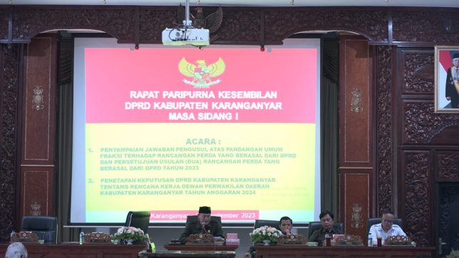 Penetapan Keputusan Dewan Perwakilan Rakyat Daerah (DPRD) Kabupaten Karanganyar Tentang Rencana Kerja DPRD Kabupaten Karanganyar Tahun Anggaran 2024