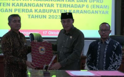 Penetapan Berita Acara Persetujuan Bersama Bupati Karanganyar dan DPRD Terhadap 6 (enam) rancangan Perda Kabupaten Karanganyar Tahun 2023
