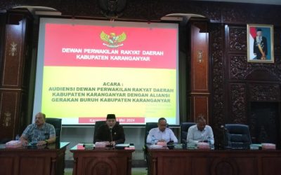 Audiensi Dewan Perwakilan Rakyat Daerah Kabupaten Karanganyar dengan Aliansi Gerakan Buruh Kabupaten Karanganyar