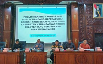 Public Hearing/Konsultasi Publik Raperda yang Berasal dari DPRD Kab.Karanganyar Tahun 2024 Tentang Pencegahan Perkawinan Anak