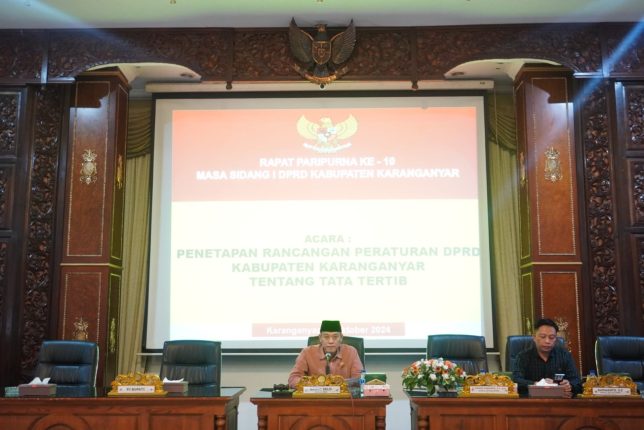 Penetapan Rancangan Peraturan DPRD Kabupaten Karanganyar Tentang Tata Tertib