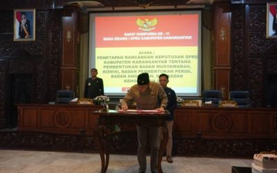 Penetapan Rancangan Keputusan DPRD Kabupaten Karanganyar Tentang Pembentukan Badan Musyawarah, Komisi, Badan Pembentukan Perda, Badan Anggaran, dan Badan Kehormatan DPRD