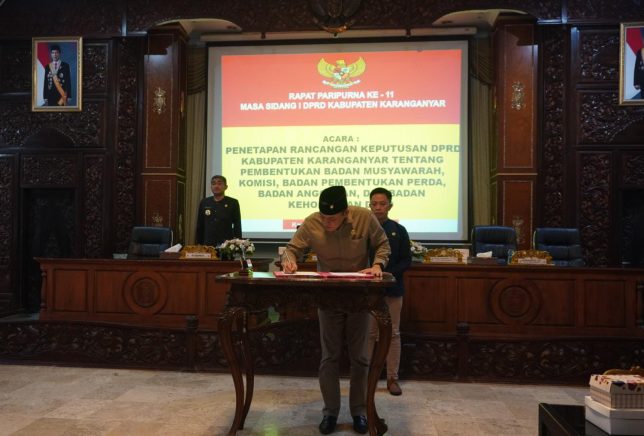 Penetapan Rancangan Keputusan DPRD Kabupaten Karanganyar Tentang Pembentukan Badan Musyawarah, Komisi, Badan Pembentukan Perda, Badan Anggaran, dan Badan Kehormatan DPRD