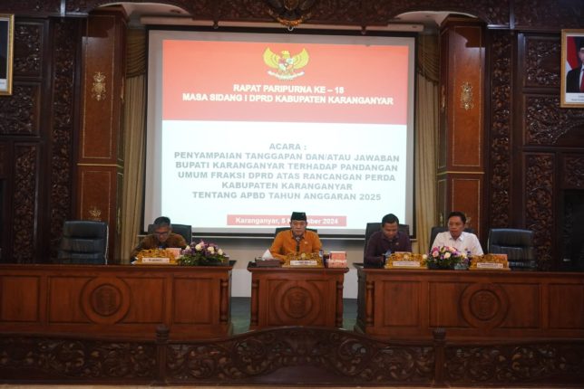 Penyampaian Tanggapan dan/ atau Jawaban Bupati Karanganyar Terhadap Pandangan Umum Fraksi DPRD Atas Rancangan Perda Kabupaten Karanganyar Tentang APBD Tahun Anggaran 2025