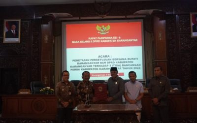 Penetapan Persetujuan Bersama Bupati Karanganyar dan DPRD Kabupaten Karanganyar Terhadap 3(Tiga) Rancangan Perda Kabupaten Karanganyar Tahun 2024