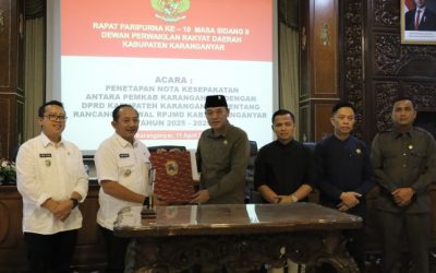 Penetapan Nota Kesepakatan Antara Pemerintah Kabupaten Karanganyar dengan DPRD Kabupaten Karanganyar tentang RPJMD Tahun 2025 – 2029