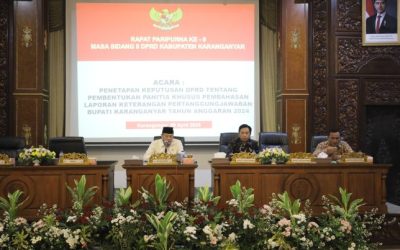 Penetapan Keputusan DPRD Tentang Pembentukan Panitia Khusus Pembahasan Laporan Keterangan Pertanggungjawaban Bupati Karanganyar Tahun Anggaran 2024