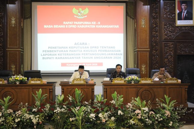 Penetapan Keputusan DPRD Tentang Pembentukan Panitia Khusus Pembahasan Laporan Keterangan Pertanggungjawaban Bupati Karanganyar Tahun Anggaran 2024