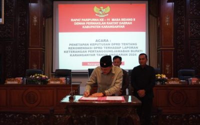 Penetapan Keputusan DPRD Tentang Rekomendasi DPRD Terhadap LKPJ Bupati Karanganyar Tahun Anggaran 2024