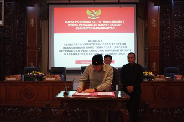 Penetapan Keputusan DPRD Tentang Rekomendasi DPRD Terhadap LKPJ Bupati Karanganyar Tahun Anggaran 2024