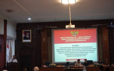 Penyampaian Rancangan Perubahan Kebijakan Umum Anggaran Pendapatan dan Belanja Daerah dan Perubahan Prioritas Plafon Anggaran Sementara APBD Kabupaten Karanganyar Tahun Anggaran 2025