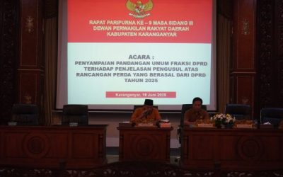 Penyampaian Pandangan Umum Fraksi DPRD Terhadap Penjelasan Pengusul Atas Rancangan Peraturan Daerah yang Berasal dari DPRD
