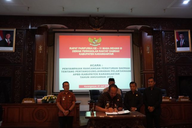 Penyampaian Rancangan Peraturan Daerah Tentang Pertanggungjawaban Pelaksanaan APBD Kabupaten Karanganyar Tahun Anggaran 2024