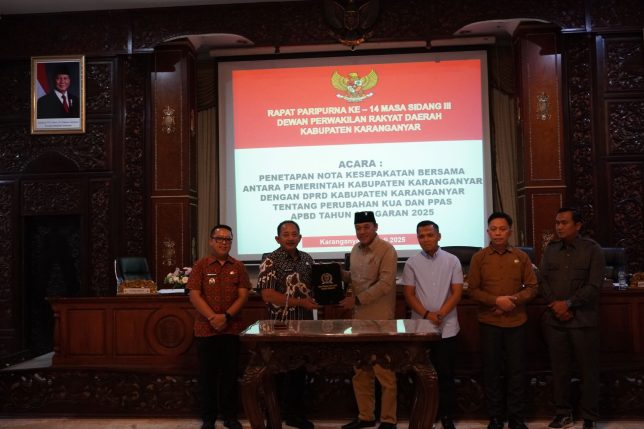 Penetapan Nota Kesepakatan Bersama Antara Pemerintah Kabupaten Karanganyar dengan DPRD Kabupaten Karanganyar Tentang Perubahan KUA dan PPAS APBD Tahun Anggaran 2025