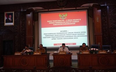 Penyampaian Pandangan Umum Fraksi DPRD Terhadap Rancangan Peraturan Daerah Tentang Pertanggungjawaban Pelaksanaan APBD Kabupaten Karanganyar Tahun Anggaran 2024