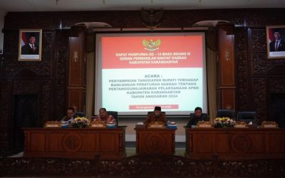Penyampaian Tanggapan dan/atau Jawaban Bupati Terhadap Pandangan Umum Fraksi Atas Raperda Tentang Pertanggungjawaban Pelaksanaan APBD Kabupaten Karanganyar Tahun Anggaran 2024