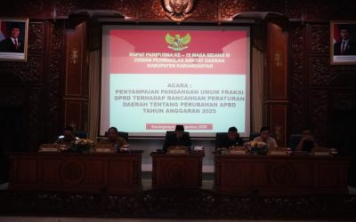 Penyampaian Pandangan Umum Fraksi DPRD Terhadap Rancangan Perda Tentang Perubahan APBD Tahun Anggaran 2025