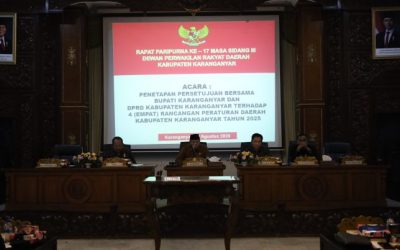 Penetapan Persetujuan Bersama Bupati Karanganyar dan DPRD Kabupaten Karanganyar Terhadap 4 (Empat) Raperda Kabupaten Karanganyar Tahun 2025