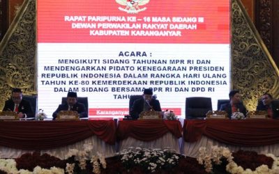 PARIPURNA KE 16 MASA SIDANG III MENGIKUTI DAN MENDENGARKAN PIDATO KENEGARAAN PRESIDEN REPUBLIK INDONESIA DALAM RANGKA HUT KE 80 TAHUN KEMERDEKAAN REPUBLIK INDONESIA