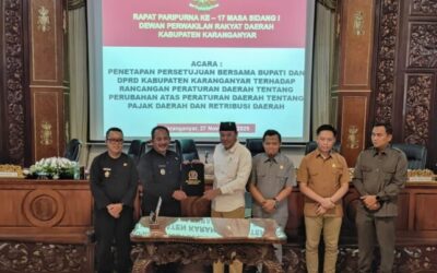 Penetapan Persetujuan Bersama Bupati Karanganyar Terhadap Raperda Tentang Perubahan atas Perda Nomor 19 Tahun 2023 Tentang Pajak Daerah dan Retribusi Daerah