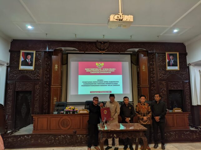 Penetapan Keputusan DPRD Kabupaten Karanganyar tentang Persetujuan Pemindahtanganan Barang Milik Daerah